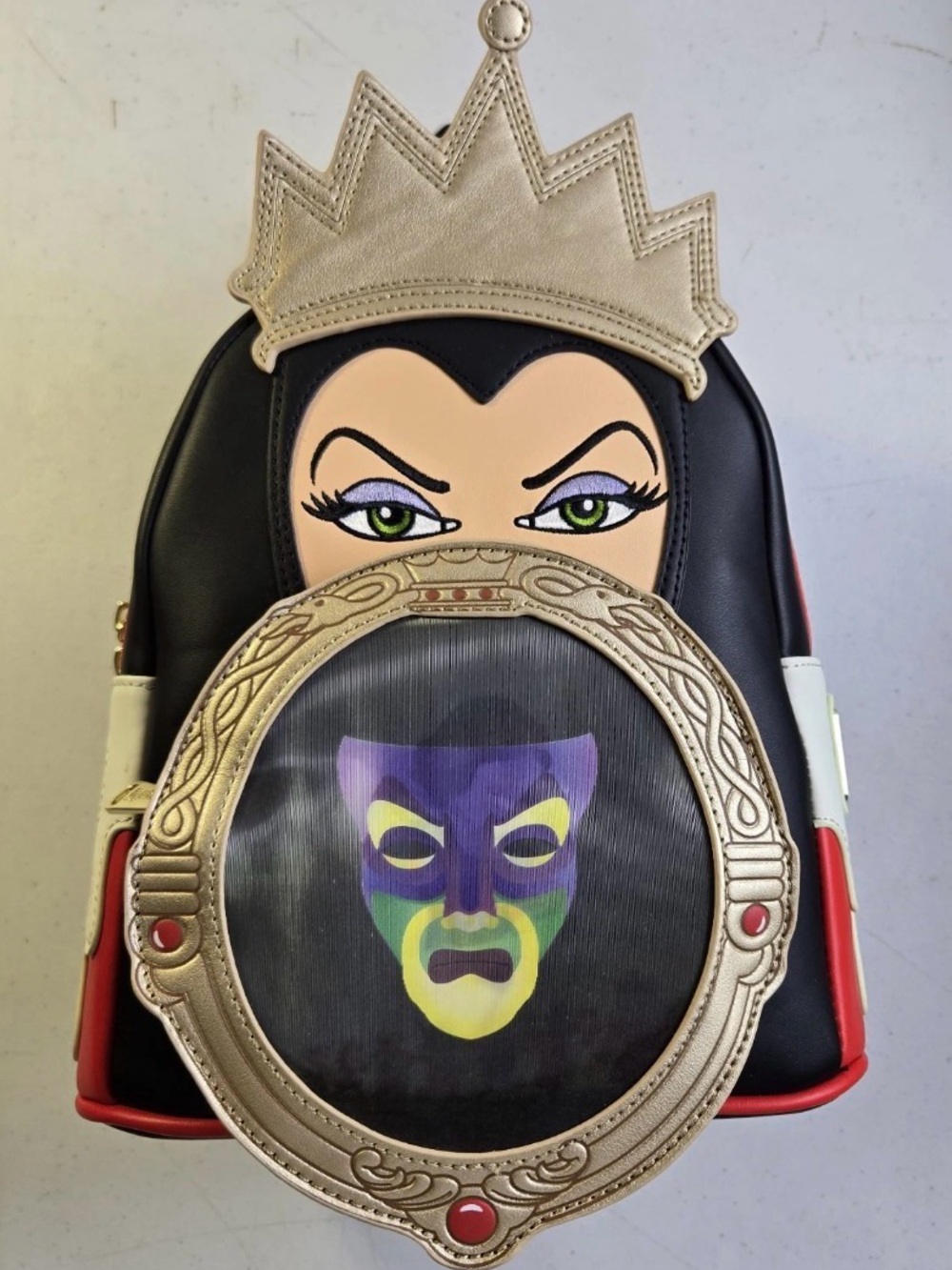 Disney Snow White Evil Queen Magic Mirror Lenticular Loungefly Backpack  NWT